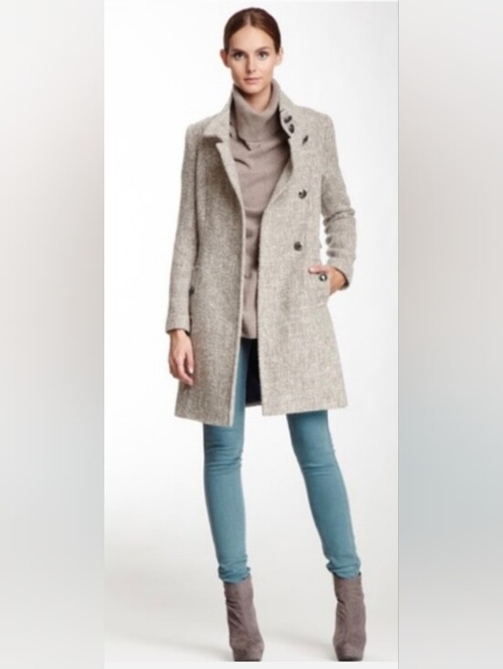 Tahari Jackets & Blazers - Tahari Women's 8 Tweed Wool-Blend Double-Breasted Coat